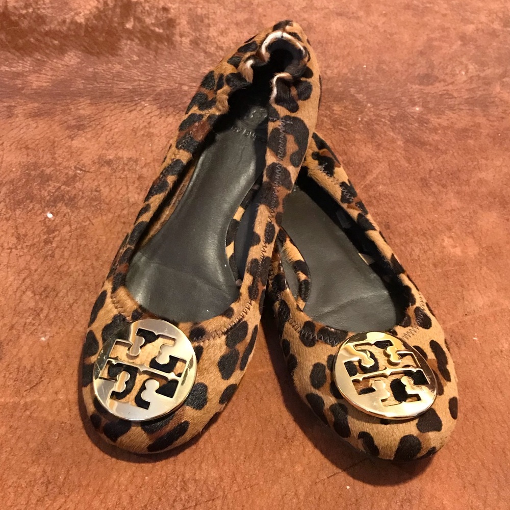 Tory Burch Leopard Mohair Reva Ballet Flats